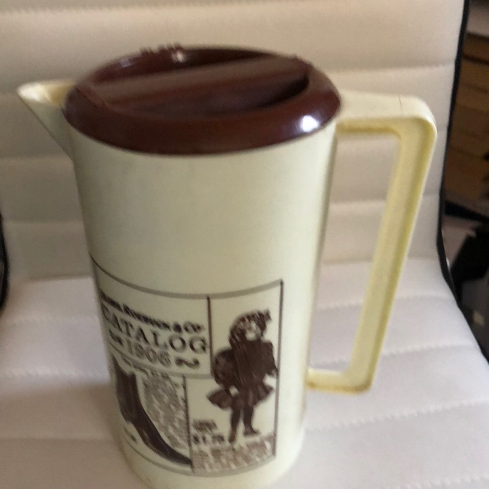 Vintage Cream and Brown Pitcher